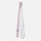 Roze Dk Gray White LG Chevron Gray Name Monogram Stropdas (Achterkant)