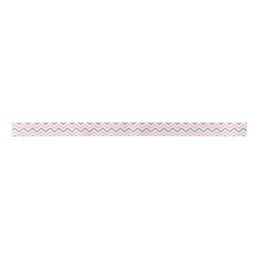 Roze, Dk Grey Wht Large Chevron ZigZag Pattern Lint (Voorkant)