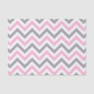 Roze, Dk Grey Wht Large Chevron ZigZag Pattern Tissuepapier