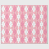 Roze Dk Grijs Wit XL Argyle Cadeaupapier (Vlak)
