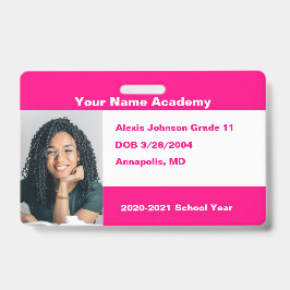 Roze doe het zelf op maat gemaakte homeschool foto badge