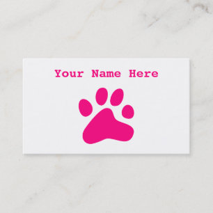 Roze Dog Paw Visitekaartje