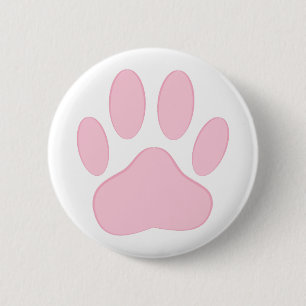 Roze dog Pawprint Ronde Button 5,7 Cm
