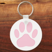 Roze dog Pawprint Sleutelhanger (Voorkant)