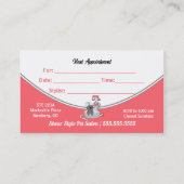 Roze Doggie Spa Groom on Pet Grooming Afsprakenkaartje (Achterkant)