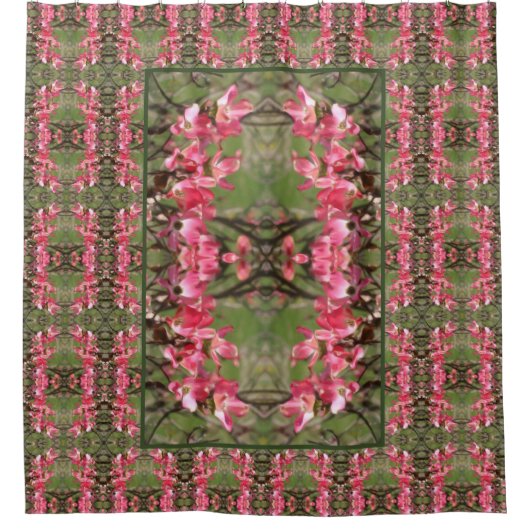 Roze Dogwood Bloesems Schilderij Abstract Douchegordijn (Voorkant)