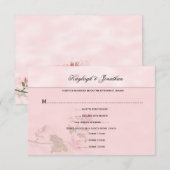 Roze Dogwood Blossoms Floral RSVP (Voorkant / Achterkant)