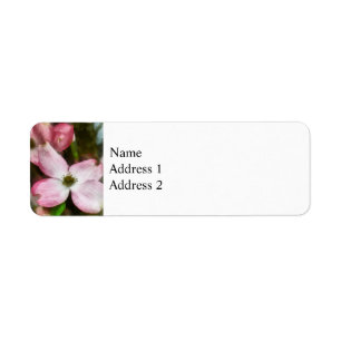 Roze Dogwood Closeup Etiket