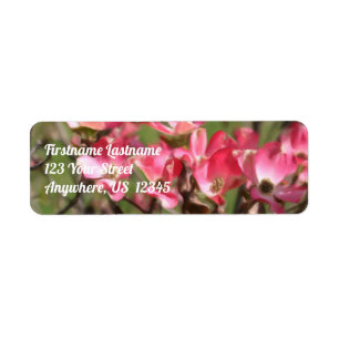 Roze Dogwood Flower Blossom Painting Address Etiket