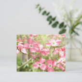 Roze Dogwood Flower Briefkaart (Staand voorkant)