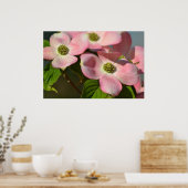 Roze Dogwood Flowers Poster (Keuken)