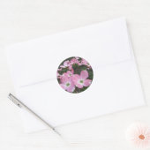 Roze Dogwood Ronde Sticker (Envelop)