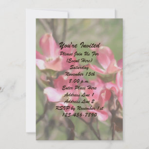 Roze Dogwood Schilderij Bloemen Art Party Kaart