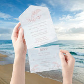 Roze dolfijn in één bruiloft all in one uitnodiging