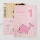 Roze Dolfijn onder de Kaart van de Foto van de (Voorkant / Achterkant)