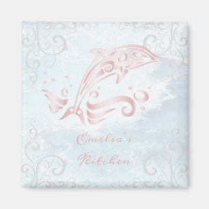 Roze dolfijn op maat gemaakt magneet