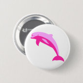 Roze dolfijn ronde button 5,7 cm (Voorkant /achterkant)