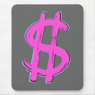 Roze dollarteken muismat