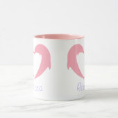 Roze Dolphin Heart Silhouette Mok met twee toonaan (Midden)