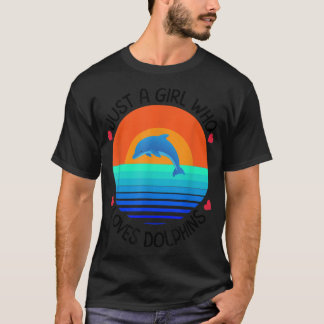 Roze Dolphin is gewoon een meisje dat van dolfijne T-shirt
