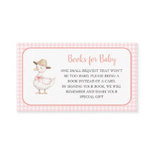 Roze domme gans cadeauverzoek voor babyshowerboek