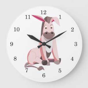 Roze Donkey Grote Klok