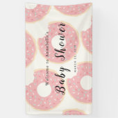 Roze Donut Baby shower Banner (Verticaal)