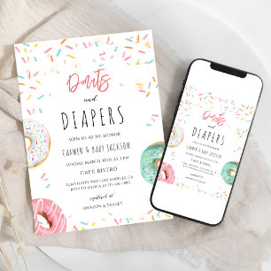 Roze Donut Baby Shower met Strooigoed voor Jongens Kaart