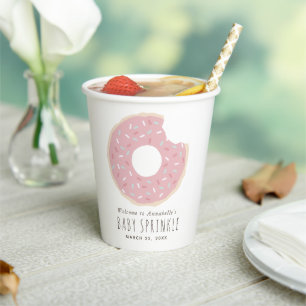 Roze Donut Baby Sprinkle Paper Cups Papieren Bekers