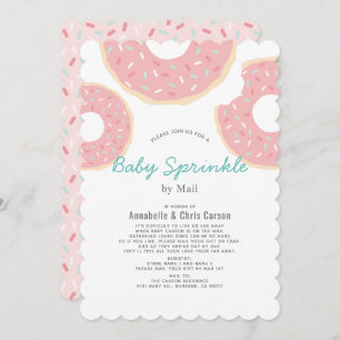 Roze Donut Baby Sprinkle Shower per Mail Kaart