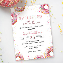 Roze Donut Baby Sprinkle Shower Uitnodiging