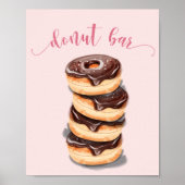 Roze Donut Bruidsfeest Bar Bord Poster (Voorkant)