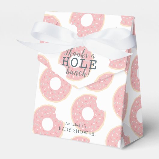 Roze Donut dank u Baby shower cadeau Bedankdoosjes (Voorkant Zijde)