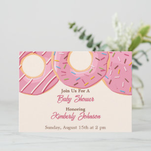 Roze Donut Delight Baby Shower Kaart