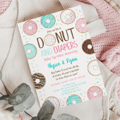 Roze Donut & Diapers Baby Sprinkle Kaart
