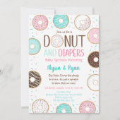 Roze Donut & Diapers Baby Sprinkle Kaart (Voorkant)