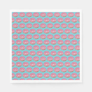 Roze Donut Donut Verjaardagsfeestje Ontbijt Servet