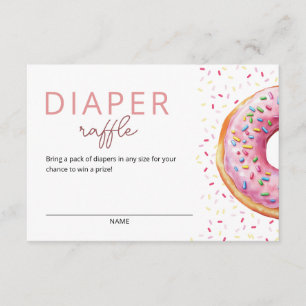 Roze Donut Luier Raffle Informatiekaartje