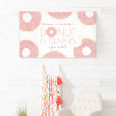 Roze Donut & Luiers Sprinkle Baby shower Spandoek (Insitu)