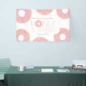 Roze Donut & Luiers Sprinkle Baby shower Spandoek (Beurs)