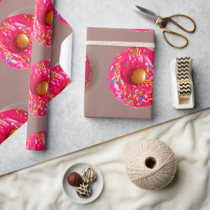 Roze Donut Matte Inpakpapier