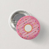 Roze Donut met regenboogspringen Ronde Button 3,2 Cm (Voorkant /achterkant)