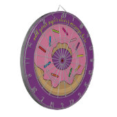 Roze Donut met springen Dartbord (Voorkant Links)