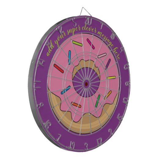 Roze Donut met springen Dartbord (Voorkant Links)
