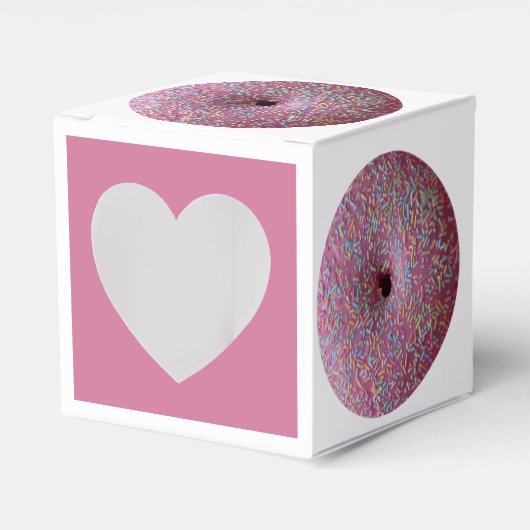Roze donut met sprinkeltjes bedankdoosjes (Voorkant Zijde)