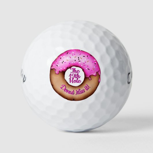 Roze Donut met Sprinkles Funny Golf Pun Doughnut Golfballen (Voorkant)