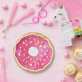 Roze donut papier Borden Papieren Bordje (Feest)