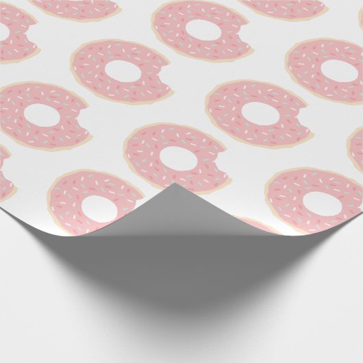 Roze Donut Patroon Wrapping Papier (Hoek)