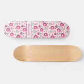 Roze Donut Pattern Skateboard (Horizontaal)