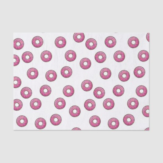 Roze Donut Pattern Tissuepapier (Voorkant)